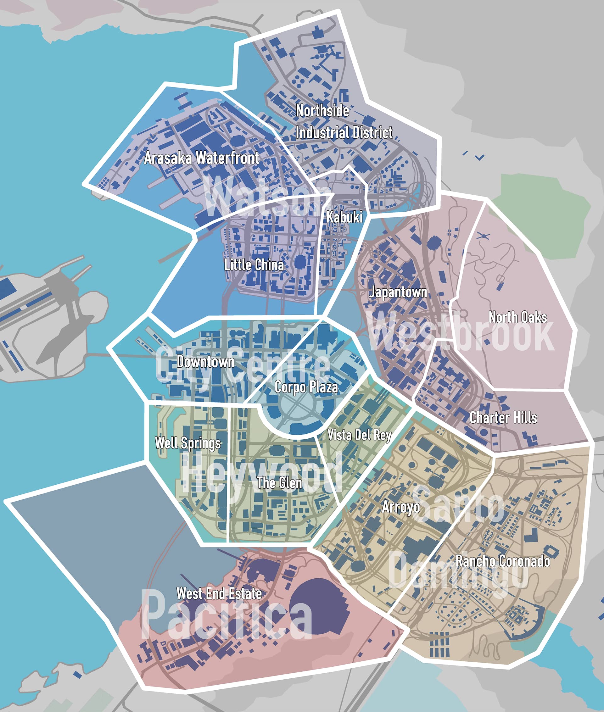 赛博朋克2077豪华版地图全景图