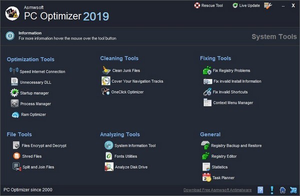 Asmwsoft PC Optimizer2021工具介绍